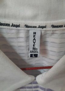 Korean Style Lavender Purple Polo Crop Top