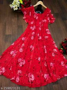 Red Floral Maxi Dress