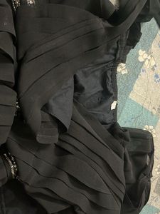 Black Chiffon Dress with Embellishments