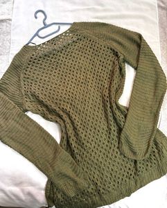 Buy1 Get1 Free OG H&amp;M Olive Green Crochet Top D