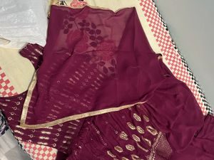 Suit With A Line Cut Plazo