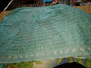 New stone Saree with attached blouse piece