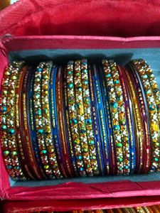 Multicolored Glass Bangles