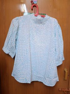 New Patterned Blue Top