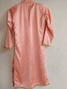 Peach Embroidered Kurta Set