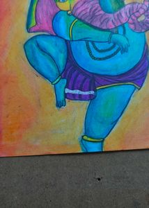 Ganesha Art With Oil Pastel
