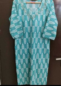 New Pure Cotton Suit With Cutdana Work On Neck