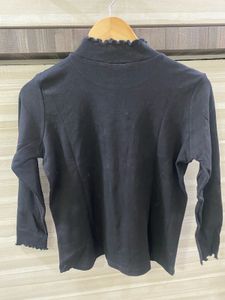 Black Frill Neck Top jacket