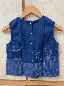 Denim Floral Tank Top
