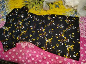 Floral Print Dress korean slimfit
