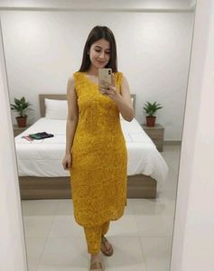 Mustard Kurti Set new without tag