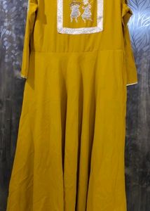 yellow long kurti