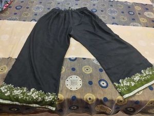 Floral Trim Wide Plus Size Palazo