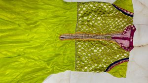 Lime Green Anarkali Dress
