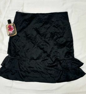 High Waisted Velvet Black Mini Skirts