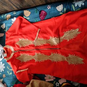 Embroidered Orange Jacket