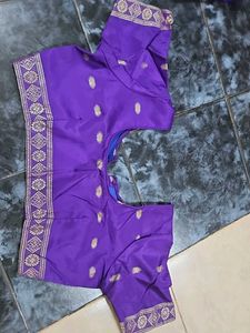 Violet Vintage Saree With Stiched Blouse