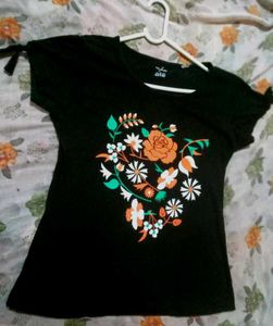 Floral Black T-Shirt