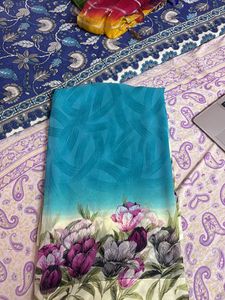 Beautiful Flower Border Chiffon Saree