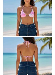 Pink Tie-Dye Bikini Top