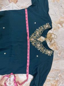Teal Embroidered Kurta Set