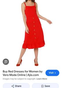 Vero Moda Red Button-Front Dress