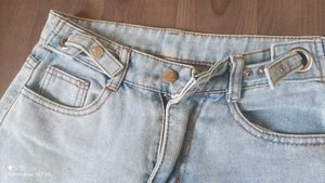 Korean Wide Leg Blue Light Fade Cotton Jeans