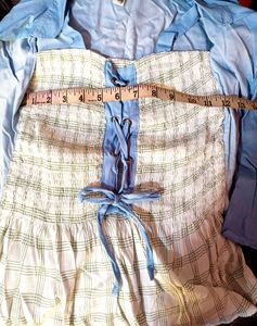 Cute Blue Lace-Up Blouse