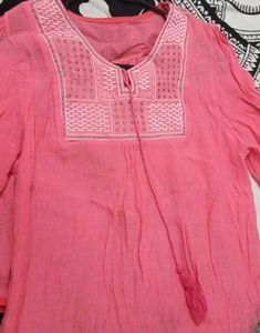 Pink Embroidered Top