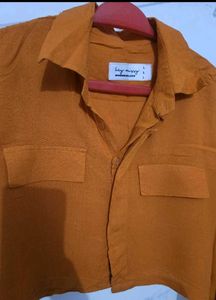 Orange Crop Top Shirt