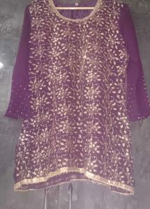 Purple Embroidered Kurta