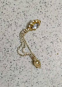 Rhinestone Dangle Brooch