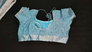 Sea Green Saree With Stitched Blouse.( 2 Items)