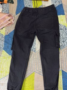 Black Cargo Joggers