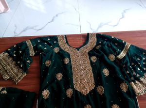 Elegant Green & Gold Salwar Suit