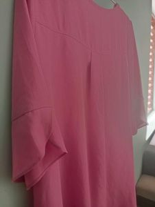 Pink Flared Sleeve Top
