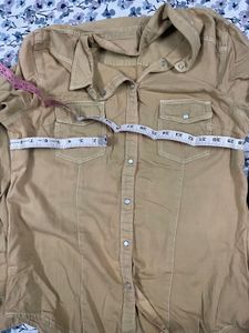 Tan Button-Down Shirt