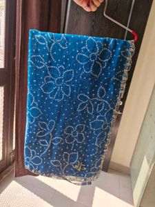 Sky blue Shaded Bandhani Saree (New)