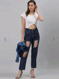 Sale 🔥 Branded Denim Blue Distressed High Rise