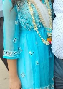 Teal Indian Kurti with Mirrorwork