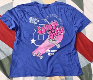 Zudio Blue Savage Girls Graphic Tee