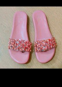 Pink Embellished Flats