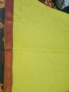 Yellow Cotton  dance saree
