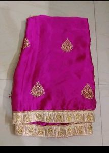 Elegant Pink Saree,used once,fall pico done