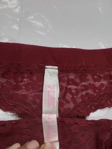 Victoria&#39;s Secret Burgundy Lace Thong