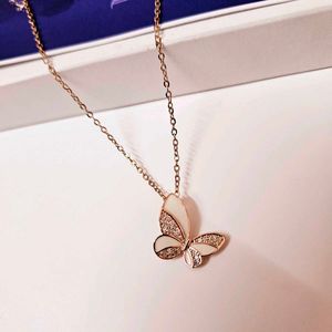 Butterfly Rose gold Pendant Necklace