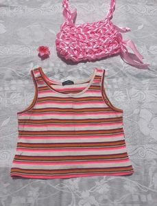 Pink tank top with shrug