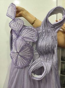 Sparkling Lavender Heavy Evening Gown