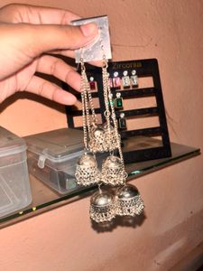 Silver Jhumka Earrings