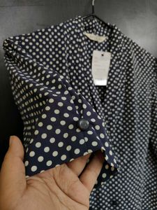 Navy Polka Dot Top